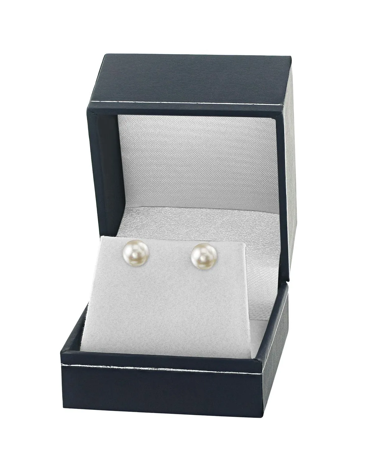 8.0-8.5mm White Akoya Round Pearl Stud Earrings