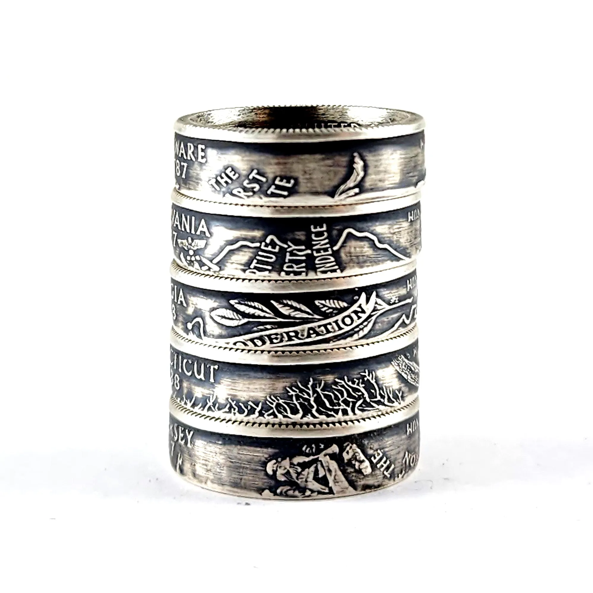 90% Silver 1999 State Quarter Coin Ring