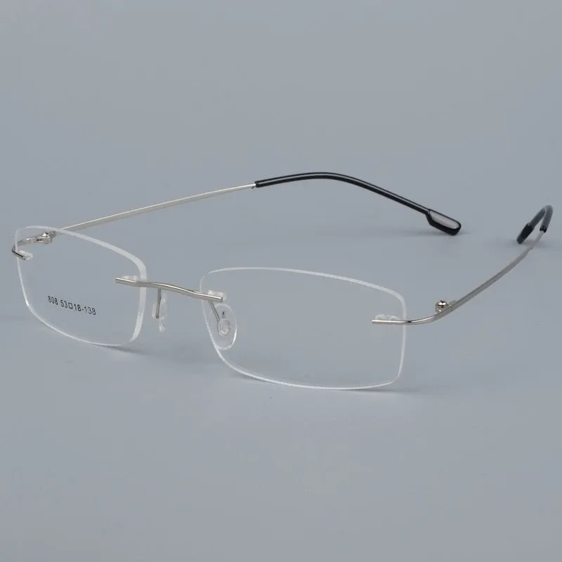 BCLEAR Titanium Alloy Rimless Glasses Frame Men Ultralight Prescription Myopia Optical Eyeglasses Male Frameless Eyewear 6 color