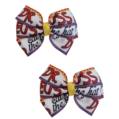 Bella Hair Bow - Dr Seuss Cat in the Hat - 7cm