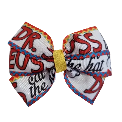 Bella Hair Bow - Dr Seuss Cat in the Hat - 7cm