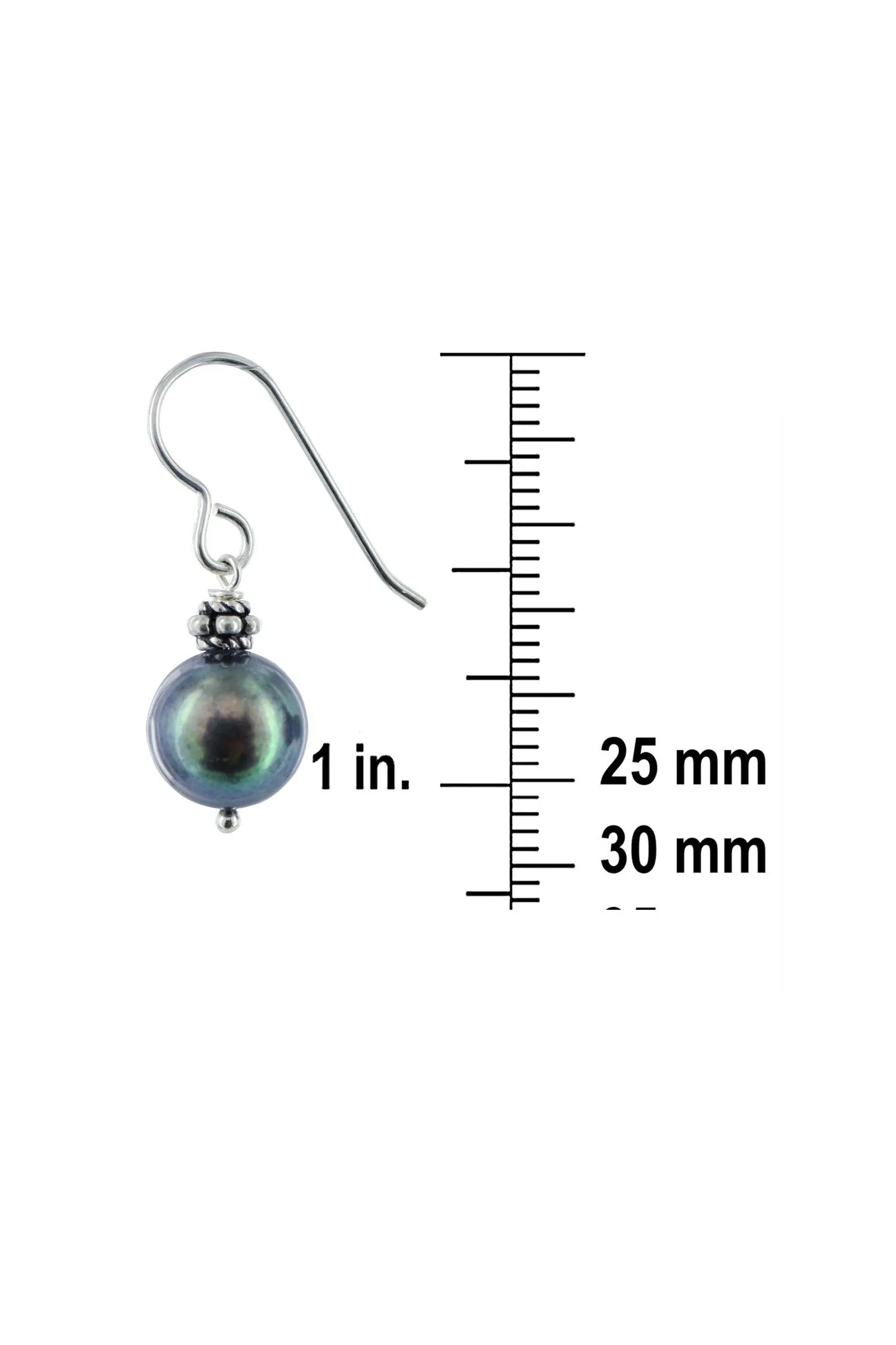 Black Freshwater Large 10MM -11MM Pearl Earrings