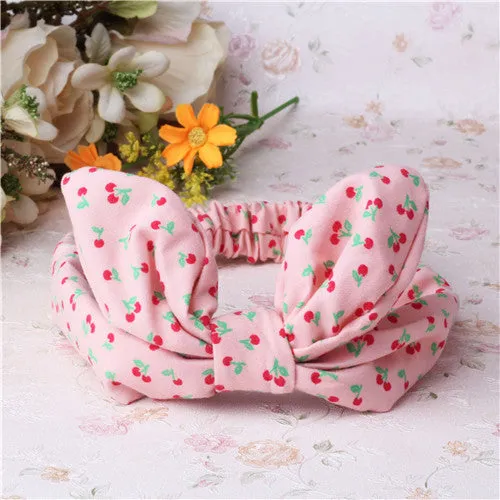 Children Hair Accessories Lovely Bunny Ear Baby Headbands Elastic Fashion Soft Toddler scrunchy Bow Knot Girls Headband