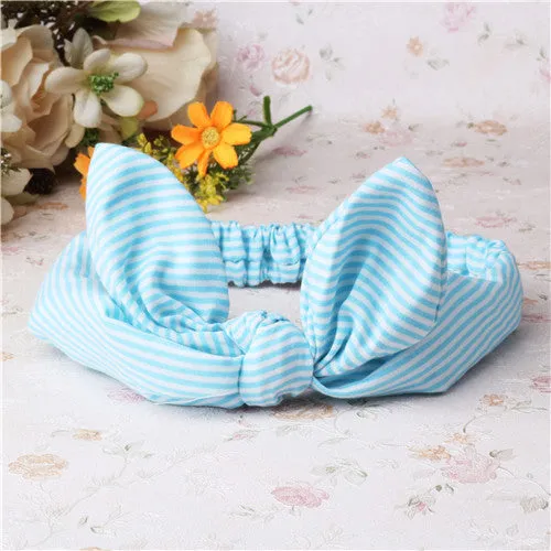 Children Hair Accessories Lovely Bunny Ear Baby Headbands Elastic Fashion Soft Toddler scrunchy Bow Knot Girls Headband