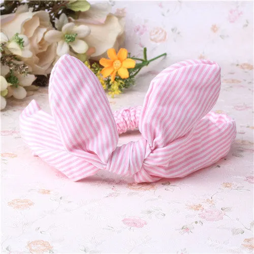 Children Hair Accessories Lovely Bunny Ear Baby Headbands Elastic Fashion Soft Toddler scrunchy Bow Knot Girls Headband