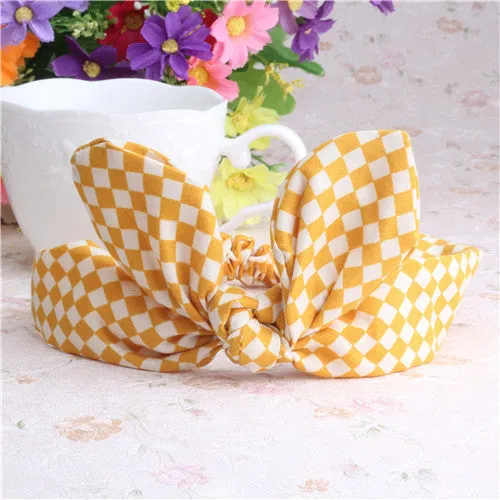 Children Hair Accessories Lovely Bunny Ear Baby Headbands Elastic Fashion Soft Toddler scrunchy Bow Knot Girls Headband