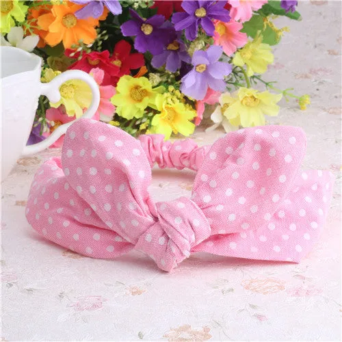 Children Hair Accessories Lovely Bunny Ear Baby Headbands Elastic Fashion Soft Toddler scrunchy Bow Knot Girls Headband