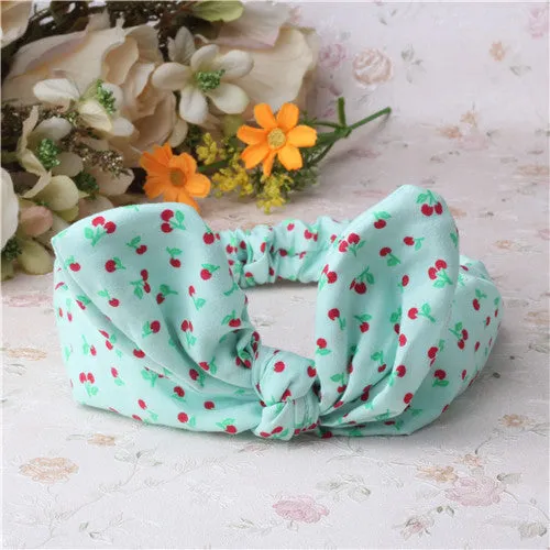 Children Hair Accessories Lovely Bunny Ear Baby Headbands Elastic Fashion Soft Toddler scrunchy Bow Knot Girls Headband