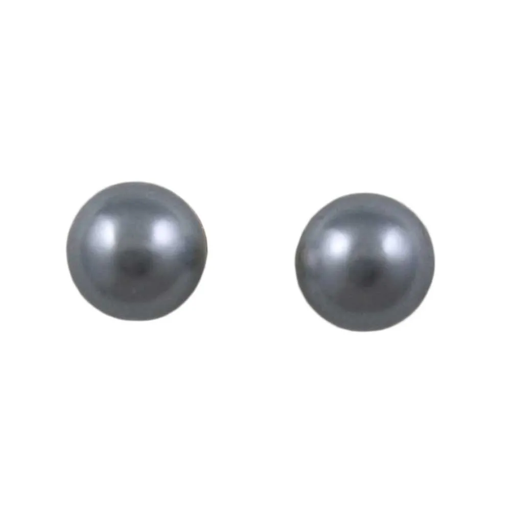 Classic 6MM Gray Pearl Stud Pierced Earring - PE501G