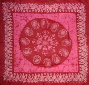 Cotton Batik Scarf Hanky Head Band 42 x 42 Pink