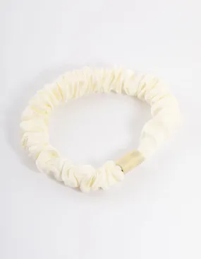 Cream Fabric Clamp Thin Scrunchie