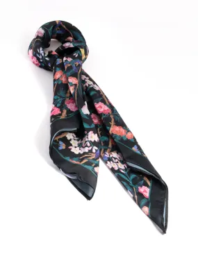 Fabric Circle Floral Print Scarf