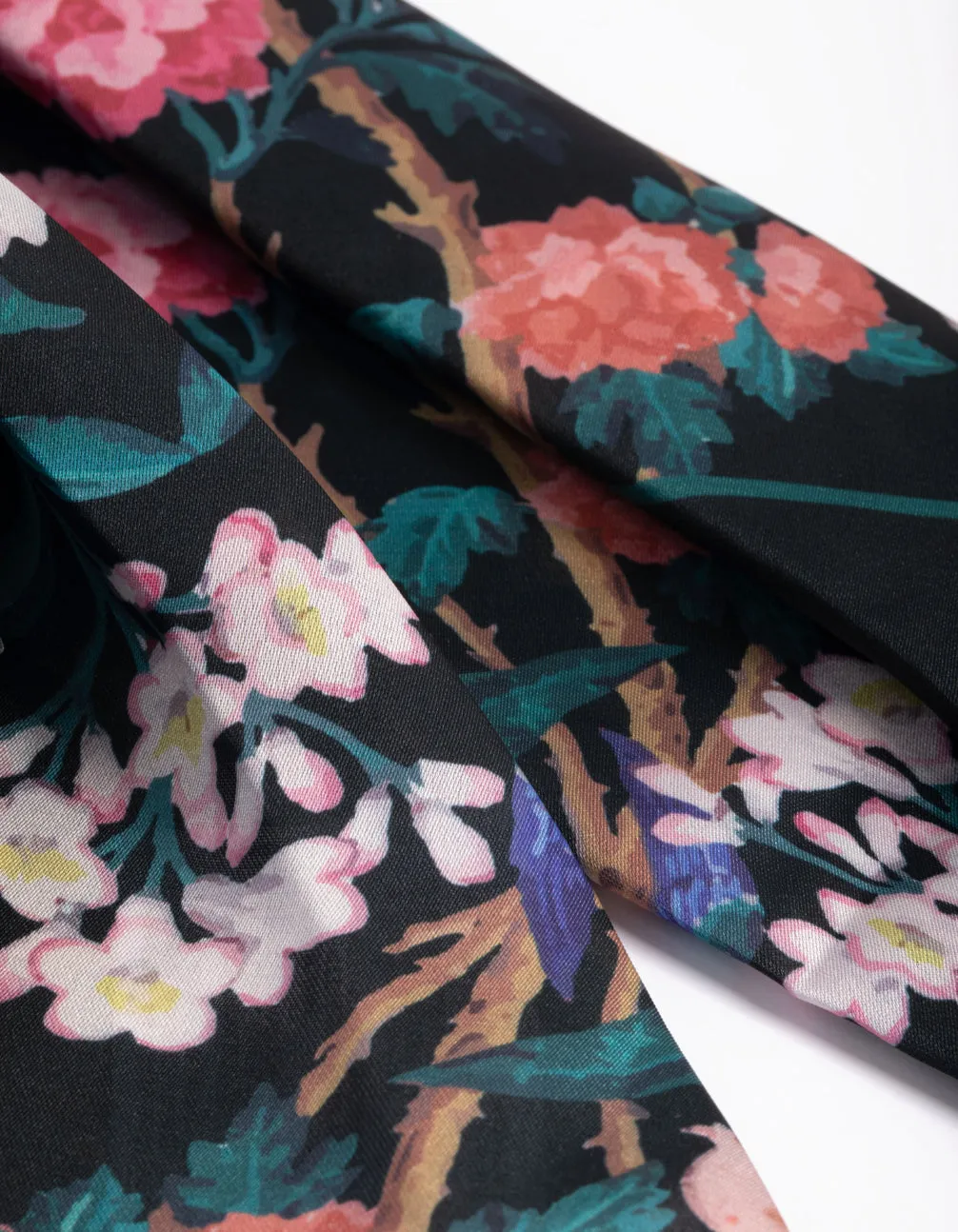 Fabric Circle Floral Print Scarf