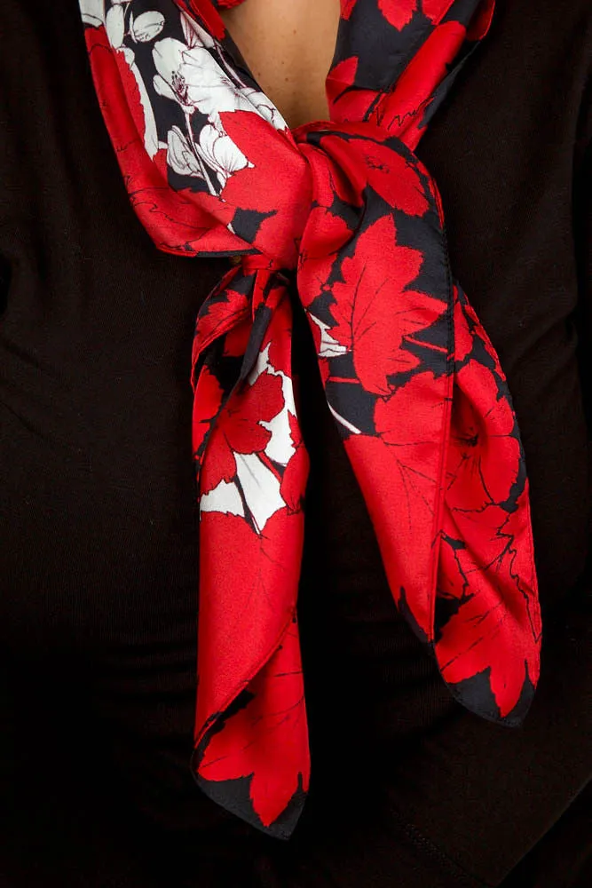 FLORAL FOREST SILK SQUARE SCARF