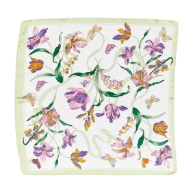 Floral Printed Silky Border Scarf Wrap