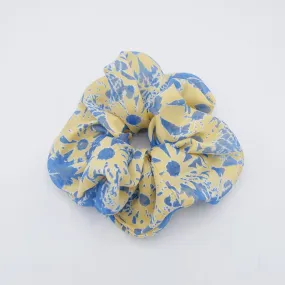 floral scrunchies, abstract print hair ties for women