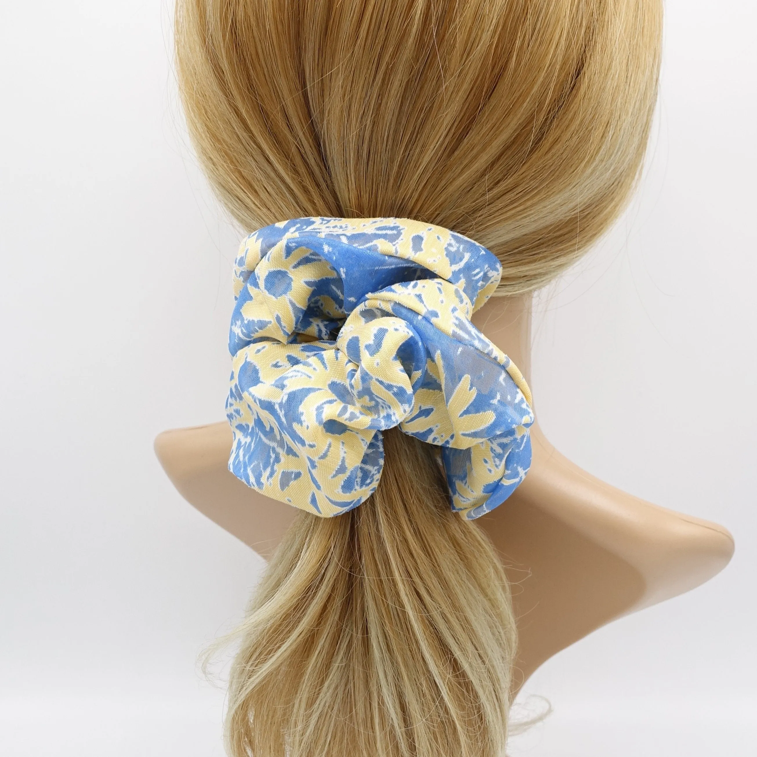 floral scrunchies, abstract print hair ties for women