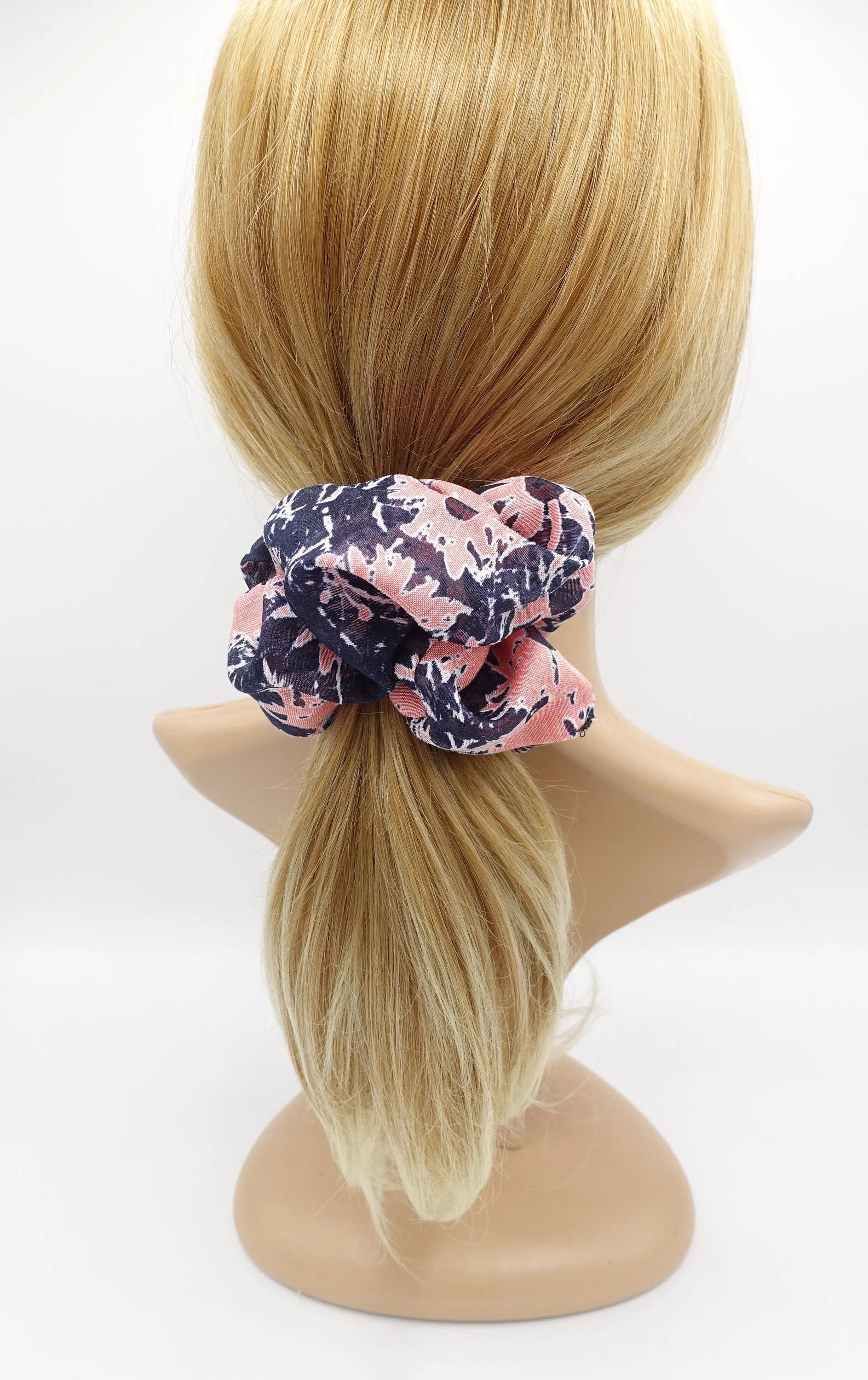 floral scrunchies, abstract print hair ties for women