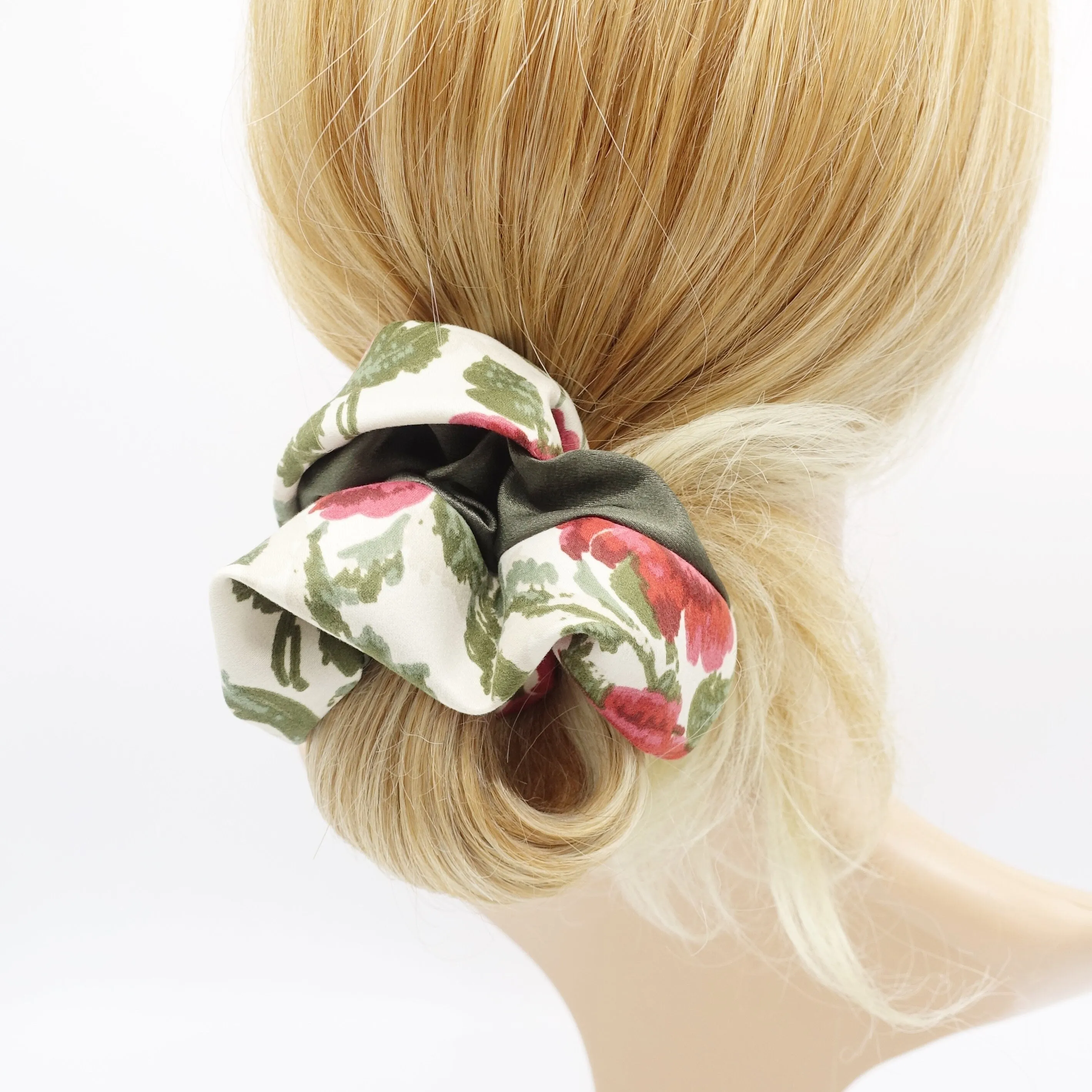 floral scrunchies, satin scrunchies for women