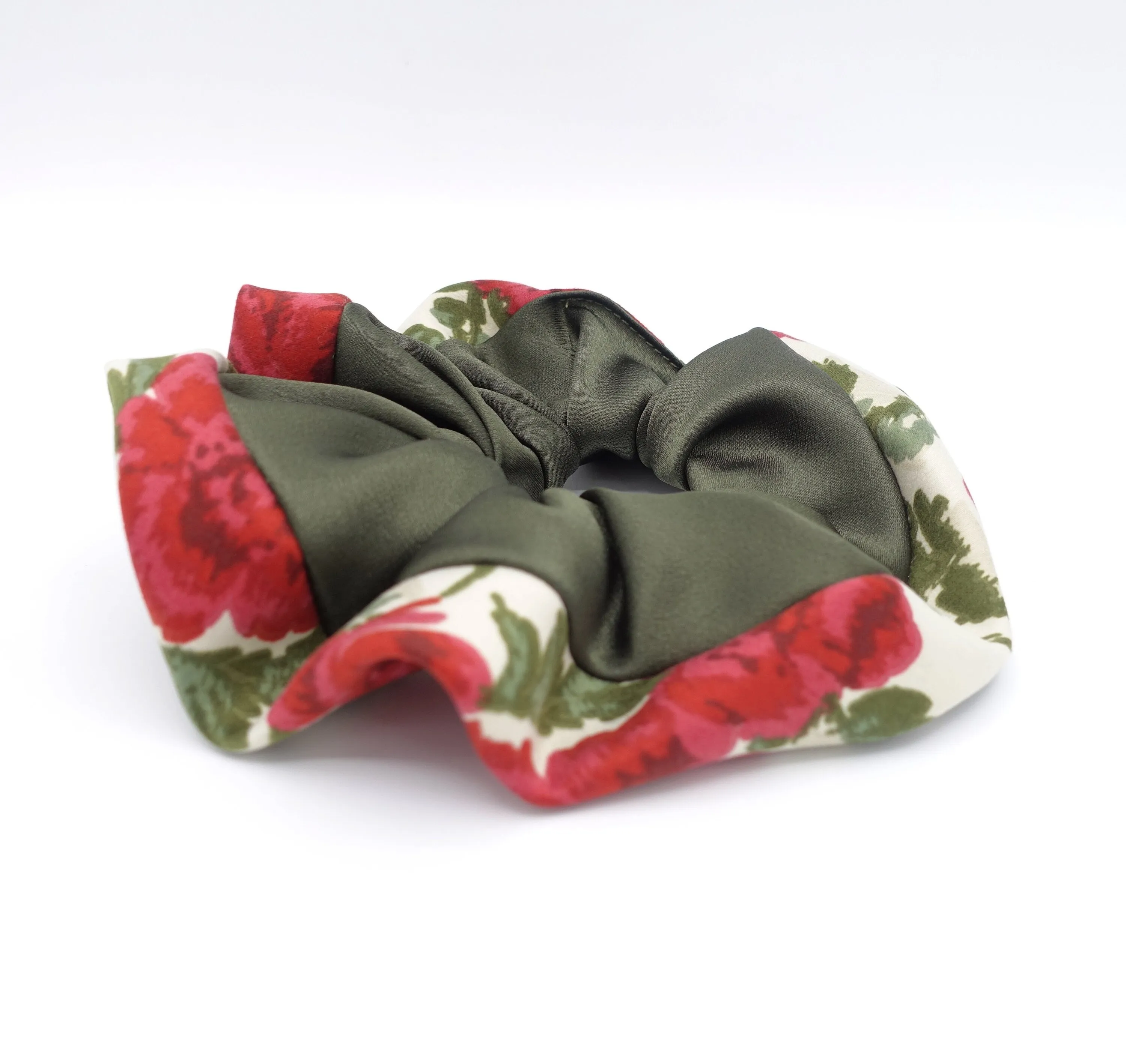 floral scrunchies, satin scrunchies for women