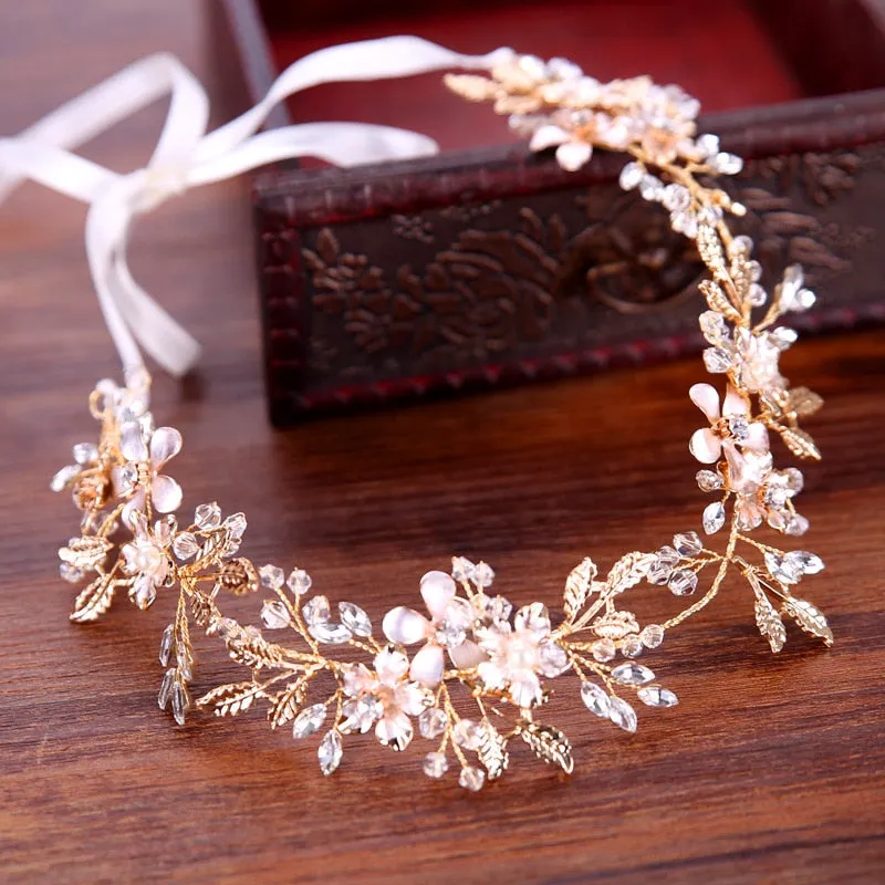 Flower headband | Wedding Headpiece | Crystal Women Hairband | Hair Accessories