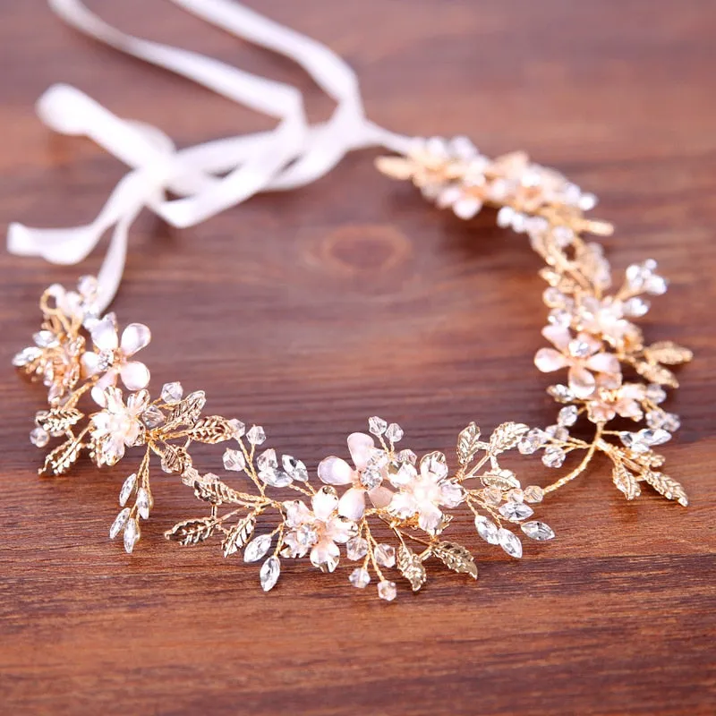 Flower headband | Wedding Headpiece | Crystal Women Hairband | Hair Accessories