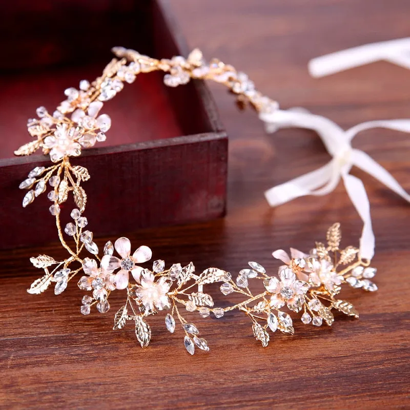 Flower headband | Wedding Headpiece | Crystal Women Hairband | Hair Accessories