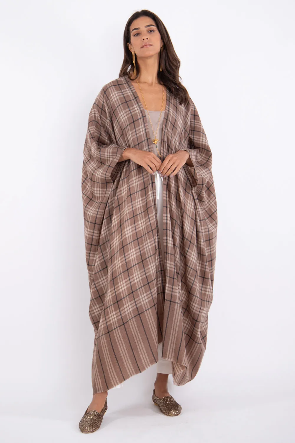 Foulard Wool Brown Abaya