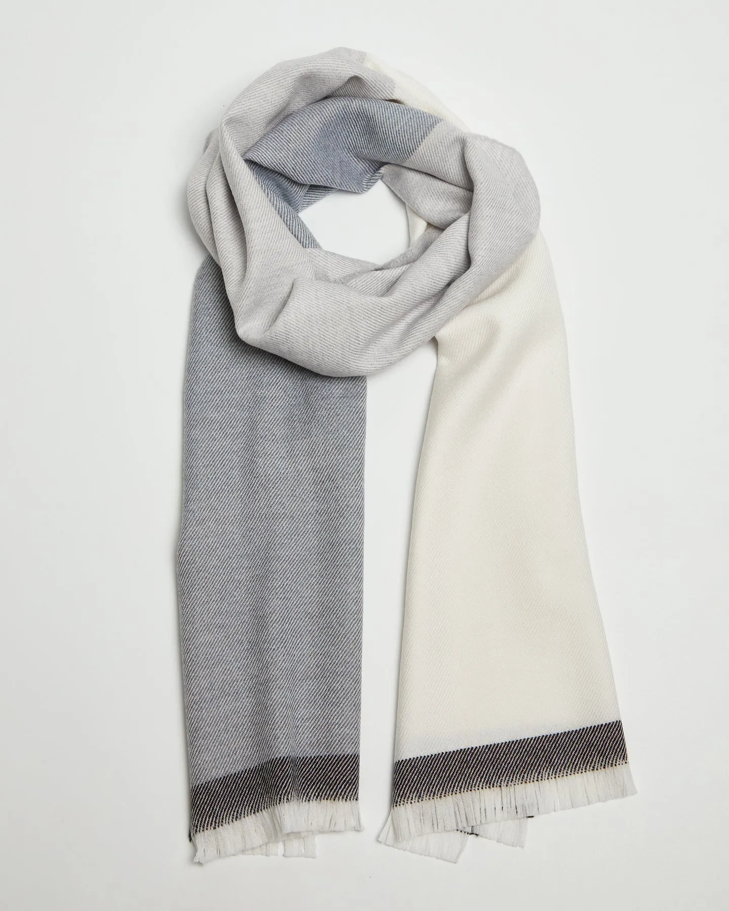 Foxford Giant Merino Scarf | Neutral Stripe