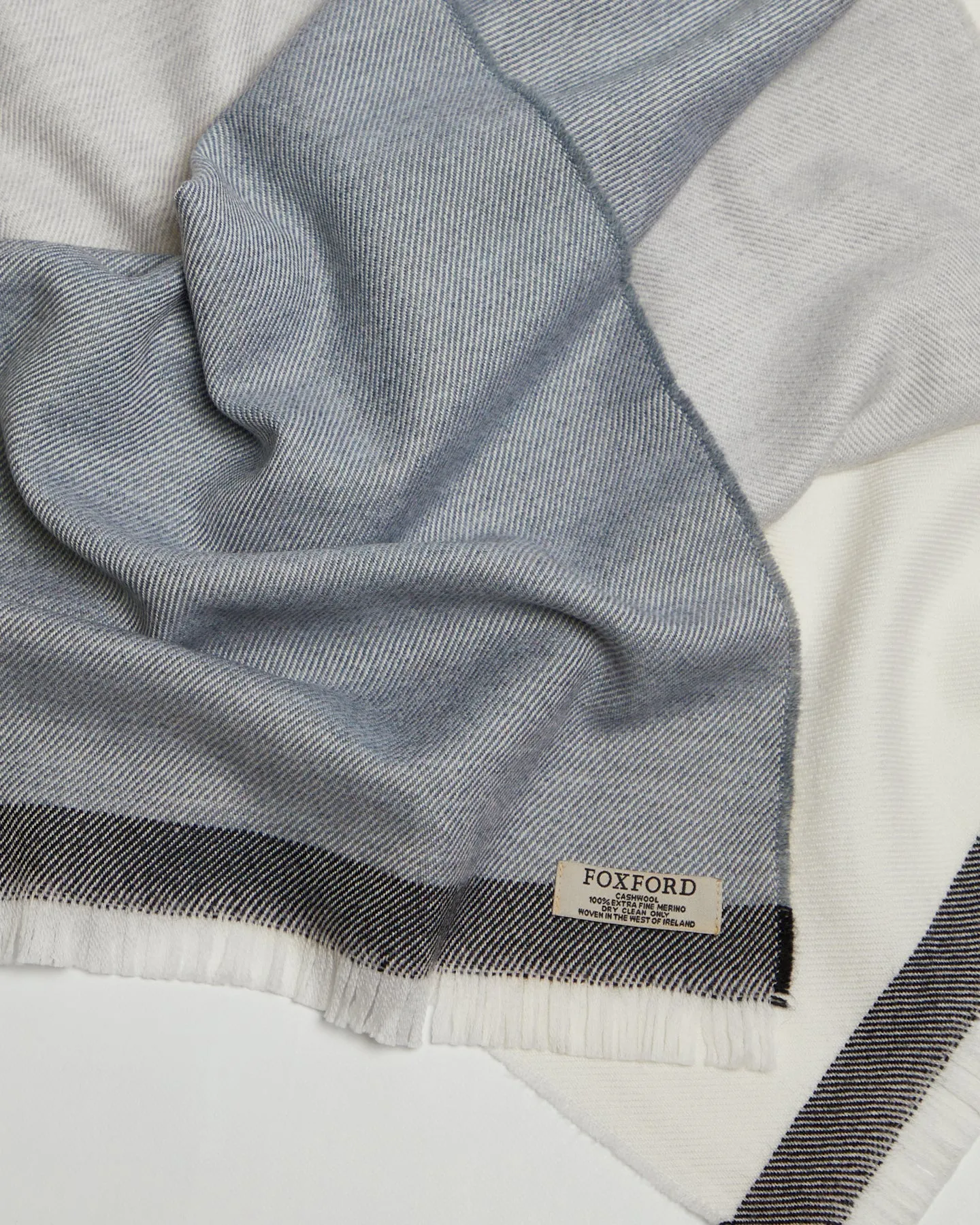 Foxford Giant Merino Scarf | Neutral Stripe