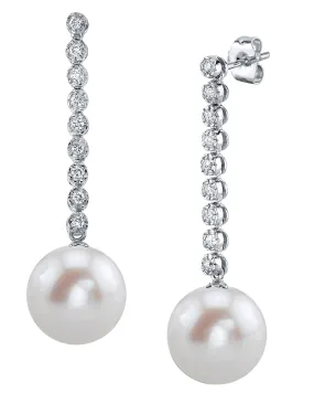 Freshwater Pearl & Diamond Bellatrix Earrings