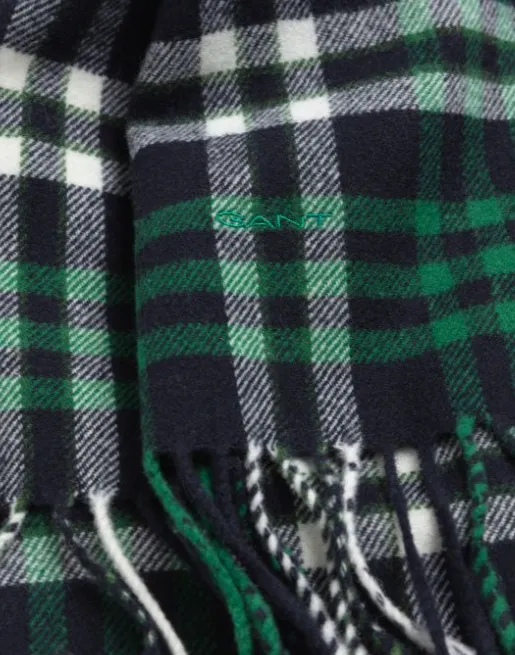 GANT - Check Twill Scarf, Lavish Green