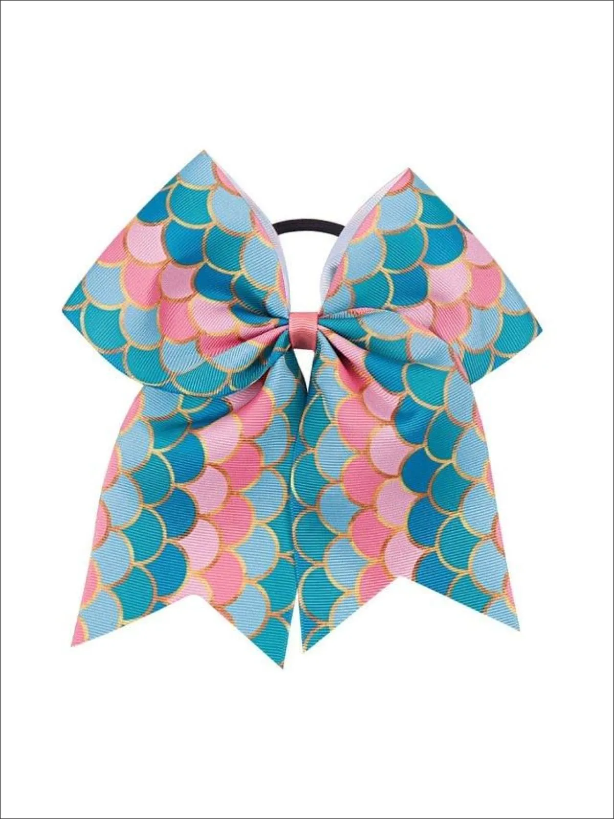 Girls Mermaid Cheer Bow Ribbon Hair Clips