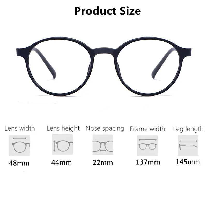 Gmei Unisex Full Rim TR 90 Titanium Alloy Round Frame Eyeglasses3050