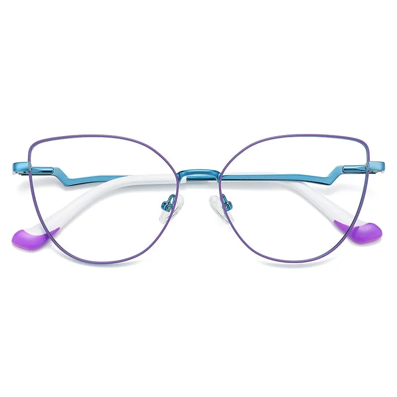 Gmei Women's Full Rim Alloy Cat Eye Frame Eyeglasses 3043