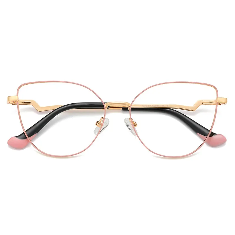 Gmei Women's Full Rim Alloy Cat Eye Frame Eyeglasses 3043