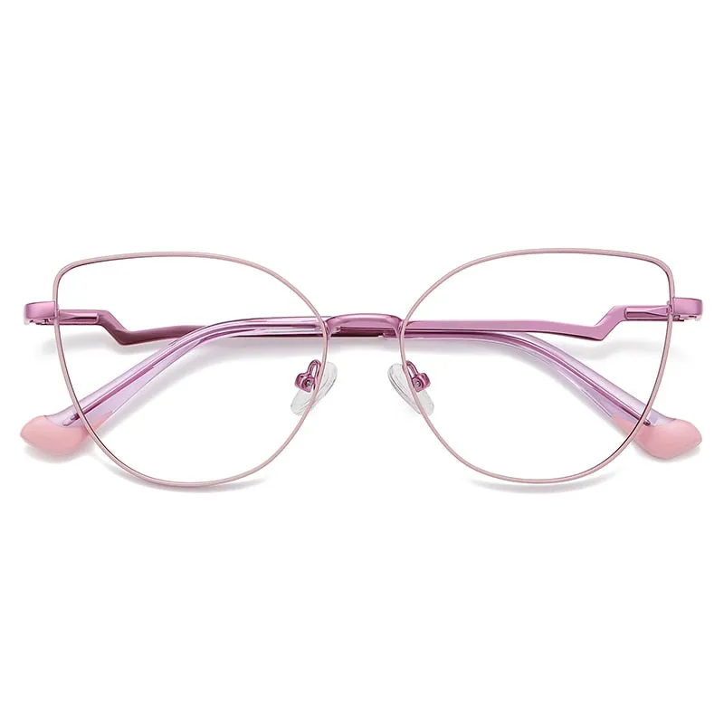 Gmei Women's Full Rim Alloy Cat Eye Frame Eyeglasses 3043