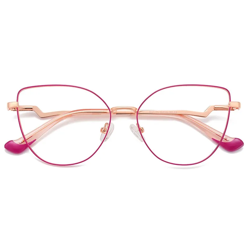 Gmei Women's Full Rim Alloy Cat Eye Frame Eyeglasses 3043