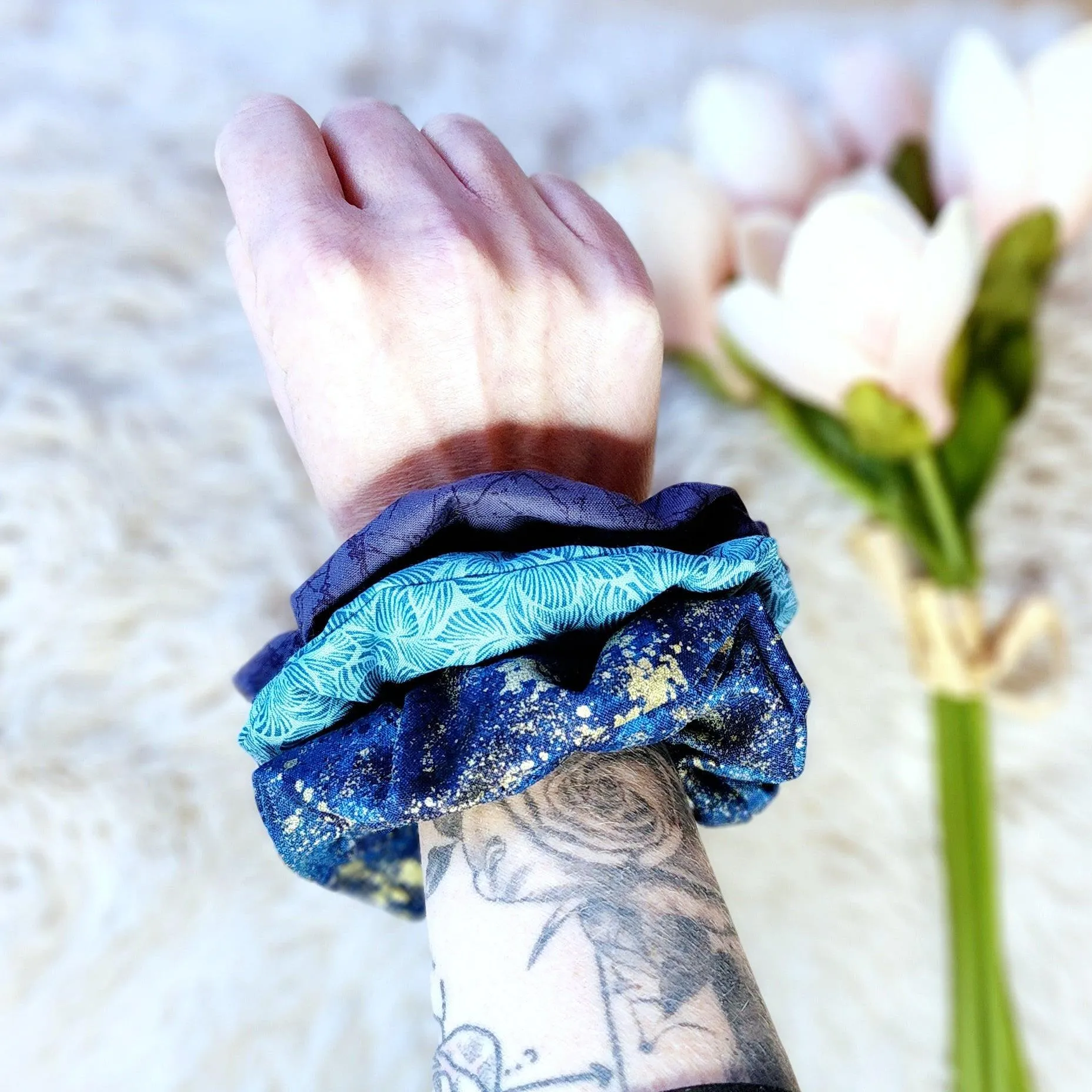 Hair Scrunchie Accessory Blue