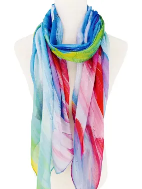 JC071132 Blue-Fuchsia Abstract Scarf