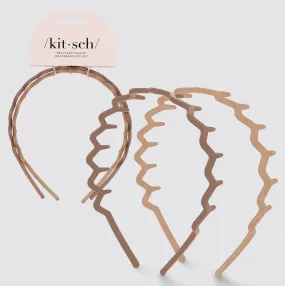 KITSCH - Recycled Plastic Zig Zag Headband 2pc - Neutral