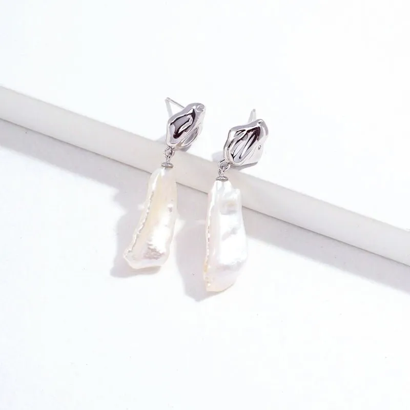 Large Baroque Pearl Earrings