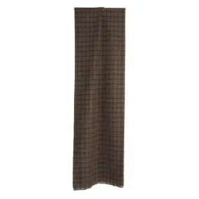 LIGHT BROWN SMALL-CHECK SCARF