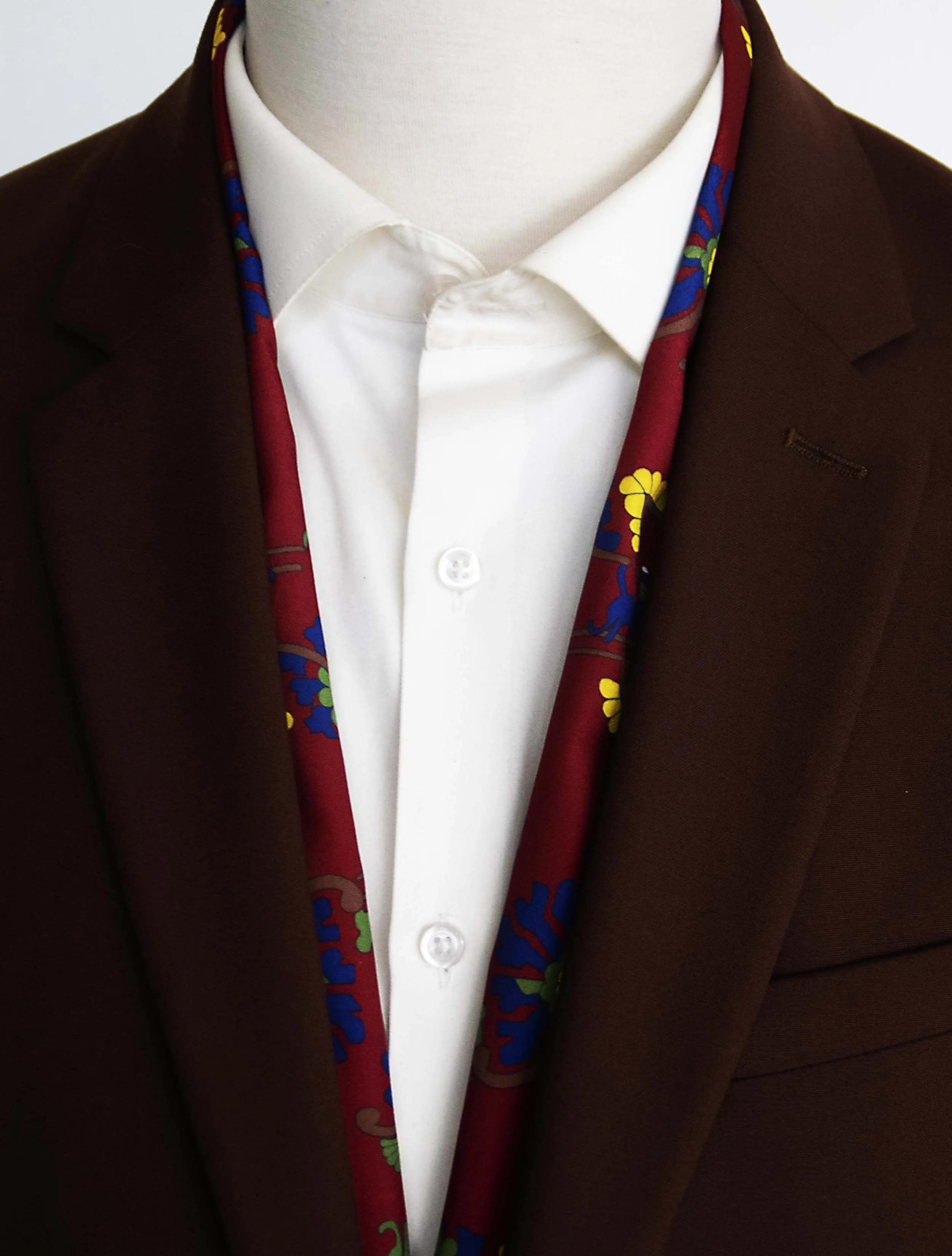 Maroon Paisley and Floral - Silk Men Scarves