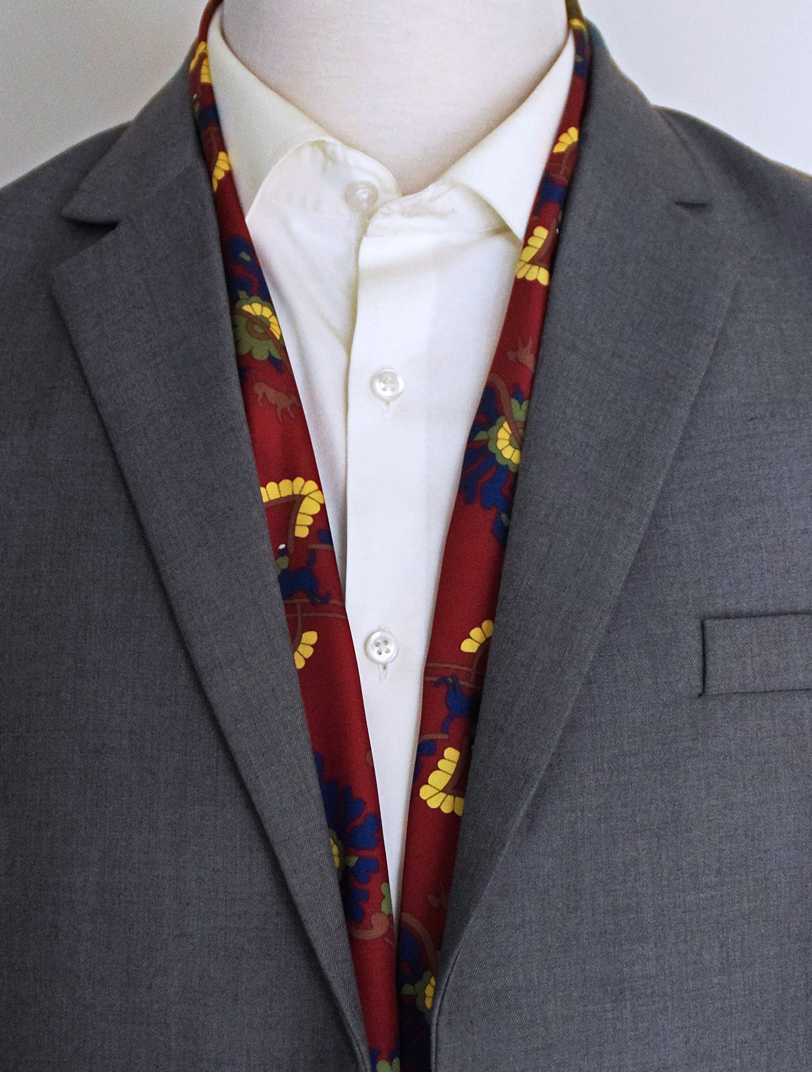 Maroon Paisley and Floral - Silk Men Scarves