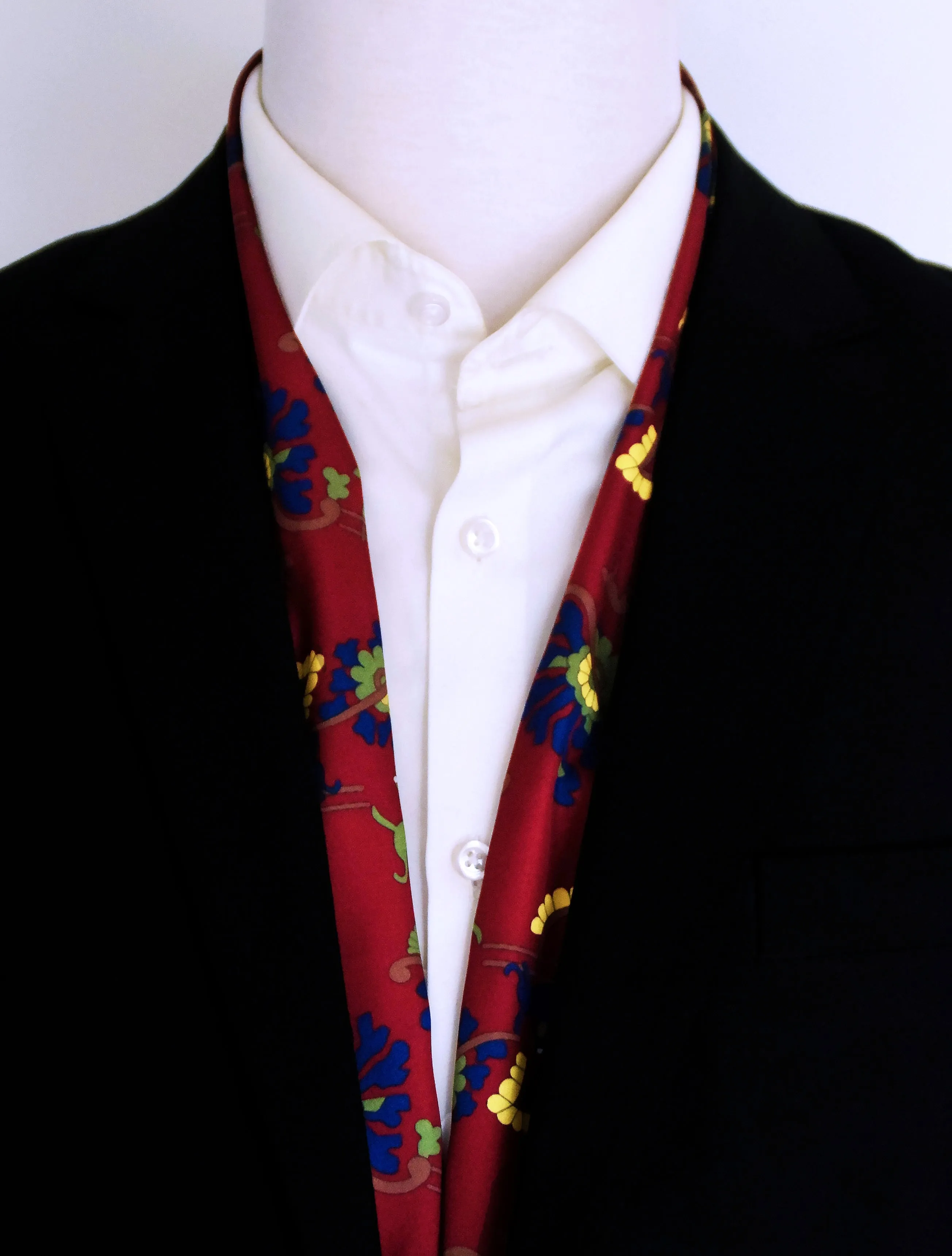 Maroon Paisley and Floral - Silk Men Scarves