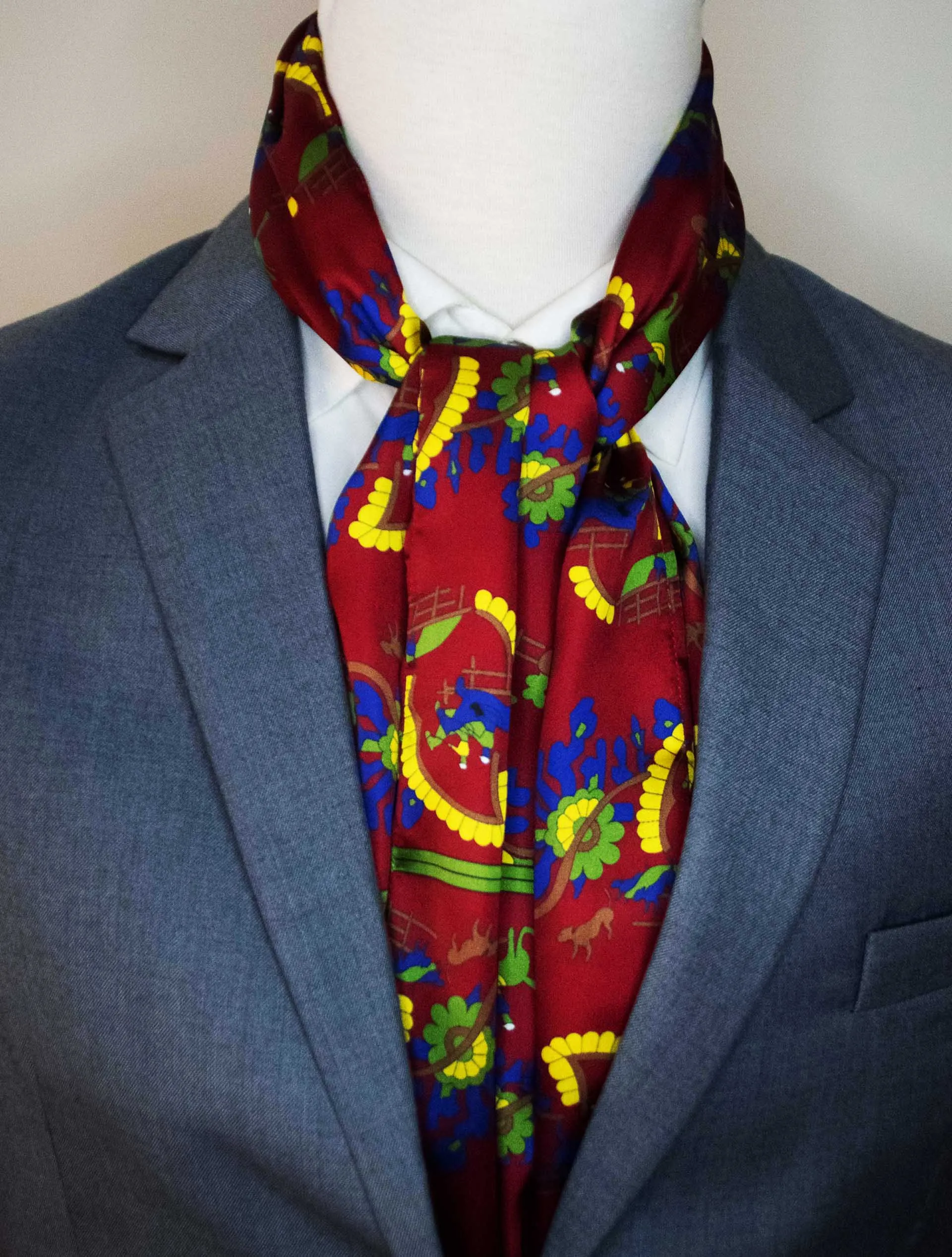 Maroon Paisley and Floral - Silk Men Scarves