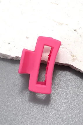 Matte Pink Rectangle Mini Clip