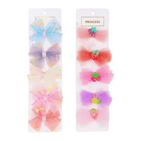 Melbees by Yellow Chimes Hair Clips for Girls Kids Hair Clip Hair Accessories for Girls Set of 10 PCS Cute Bow Charm & Fruits Theme Aligator Clips Hair Clips for Baby Girls Baby Hair Clips For Kids Toddlers