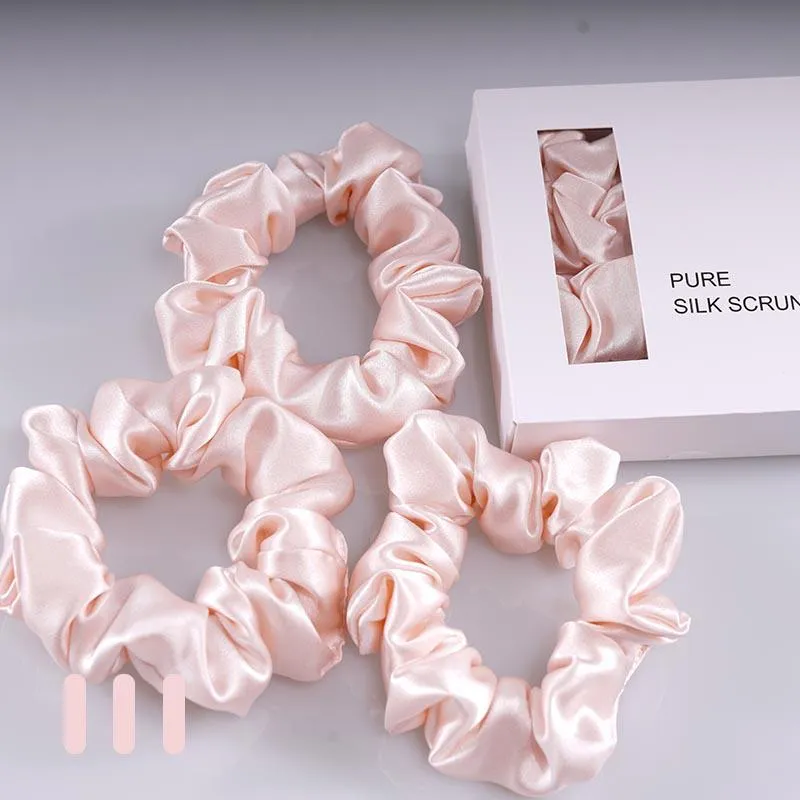 Midi Silk Scrunchies Pink - 3 Pack - Dropshipping